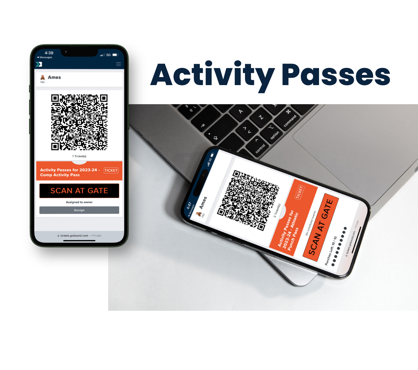 A graphic of activity passes in the Bound app.